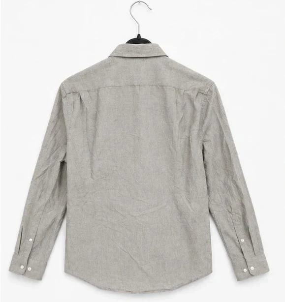 H&M Easy Iron Slim Fit grijs hemd - Maat S – photo 2